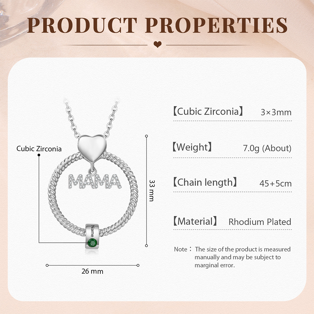 1 Name-Personalized Mom Necklace Set With Premium Custom Necklace With 1 Birthstones Engraved Names Gift For Mother