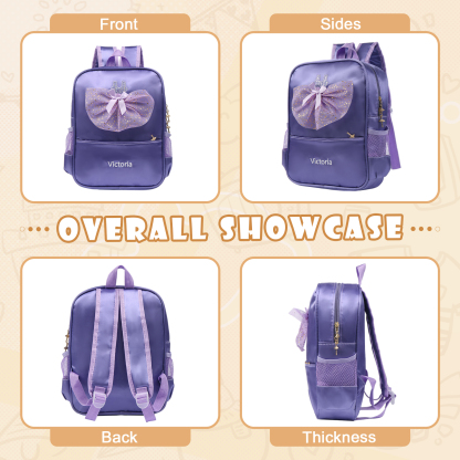 Personalized Name Band Princess Dress Accessories Satin Children Backpack Back To School Gift