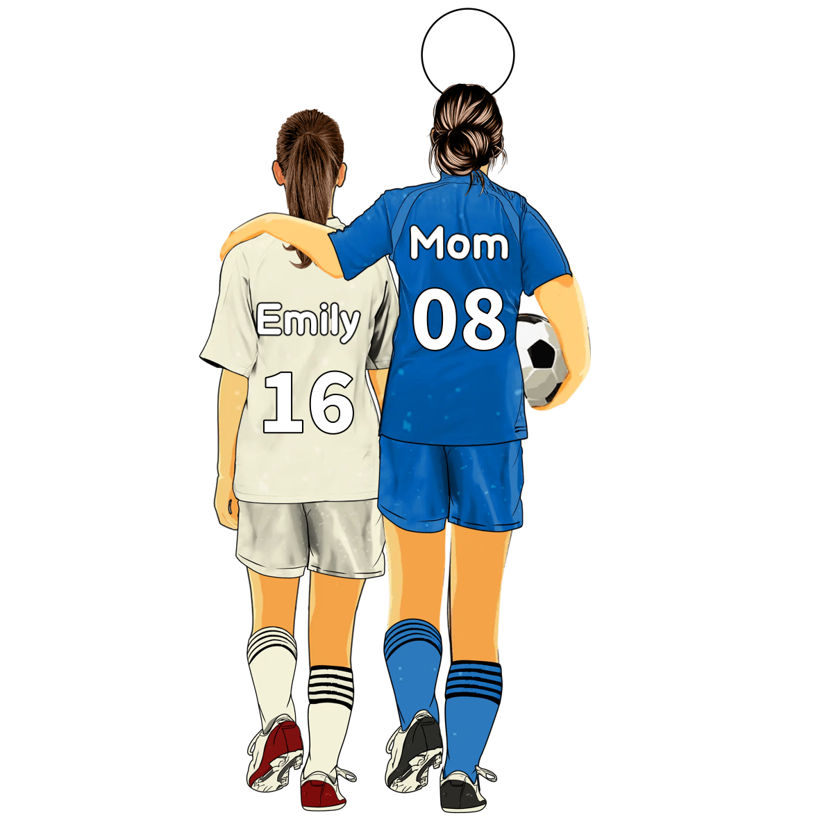 Custom Soccer Acrylic Keychain – Personalized Mom & Daughter Gift with Names & Jersey Numbers – Great for Mother’s Day & Birthdays