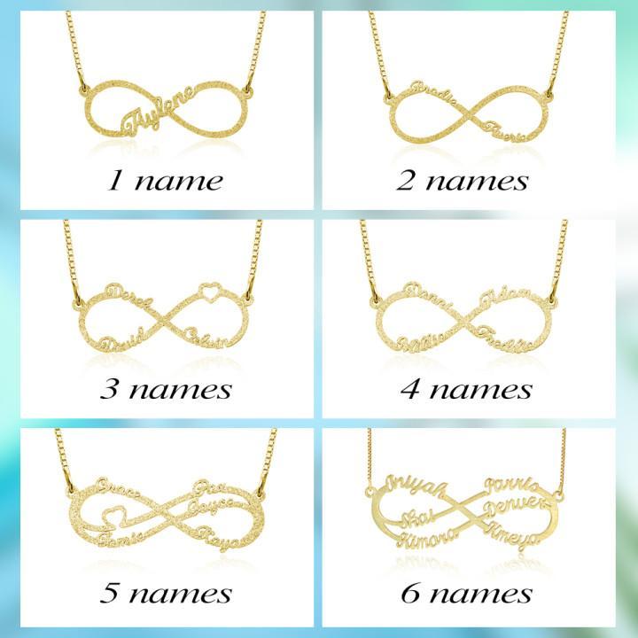 Personalized Infinity Necklace Custom 3 Names Necklace Gift For Women