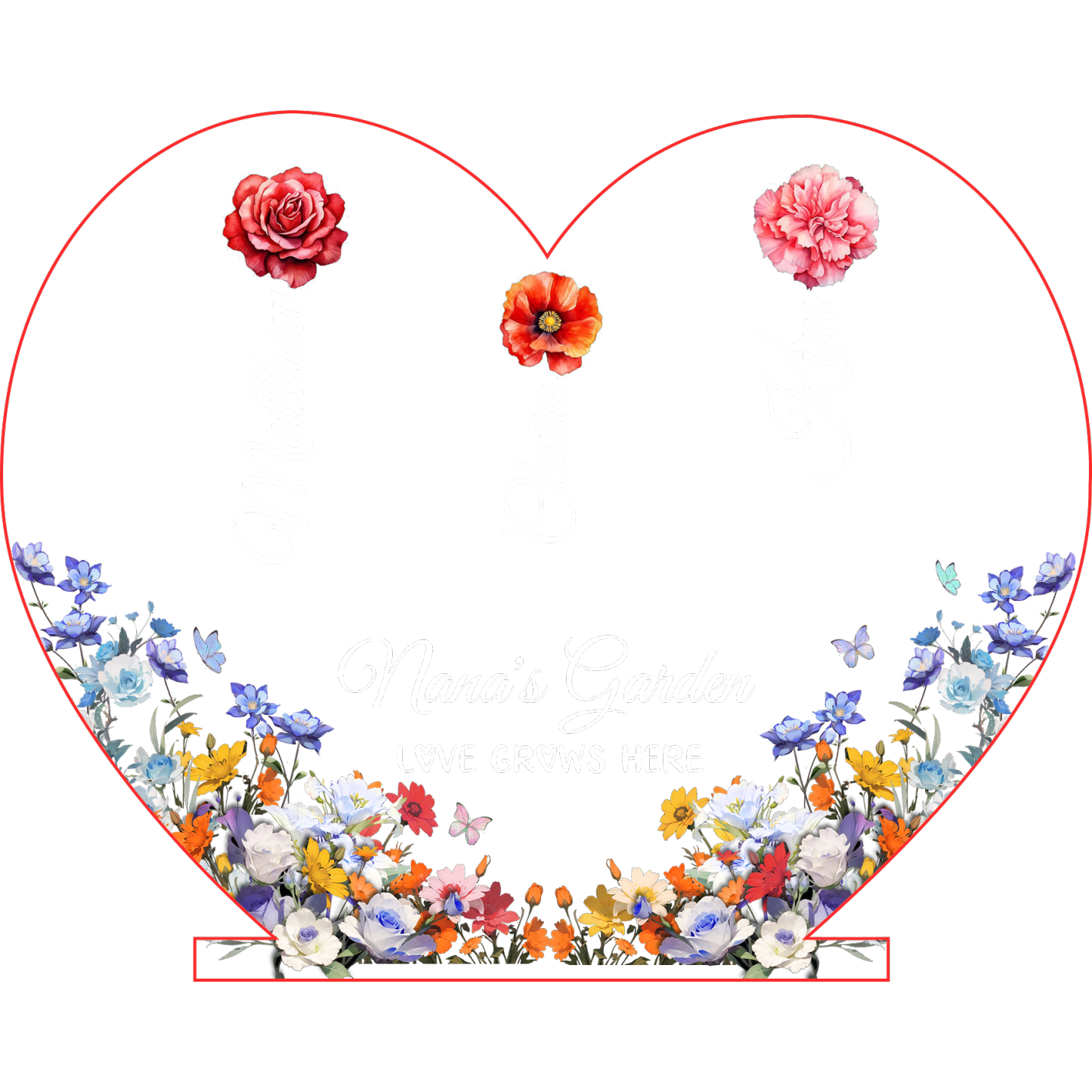 Personalized Heart LED Light – Custom 1-8 Birth Flowers & Names – Mother’s Day Gift