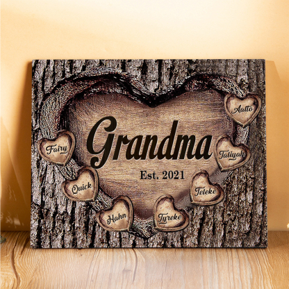 7 Names-Personalized Nana Wooden Ornament Custom Text And Date Home Decoration for Family