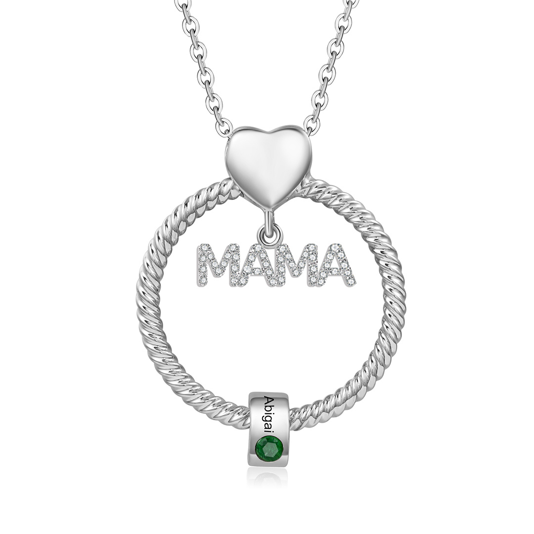 1 Name-Personalized Mom Necklace Set With Premium Custom Necklace With 1 Birthstones Engraved Names Gift For Mother