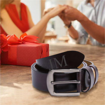 Personalized Man’s Belt Custom 2 Letters Hidden Message Gift for Him | Jessemade