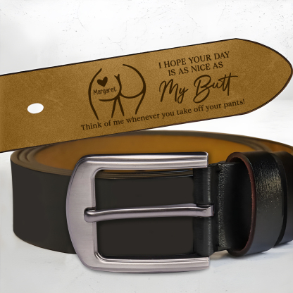 Funny Father’s Day Belt with Hidden Message - Personalized for Dad or Husband