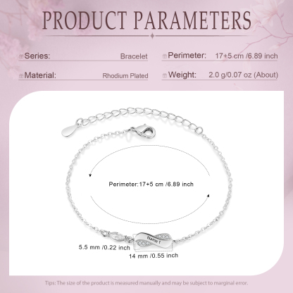 Personalised Elegant Name Bracelet with Crystal Accents – Custom 1-5 Names Jewelry Gift for Her | Jessemade