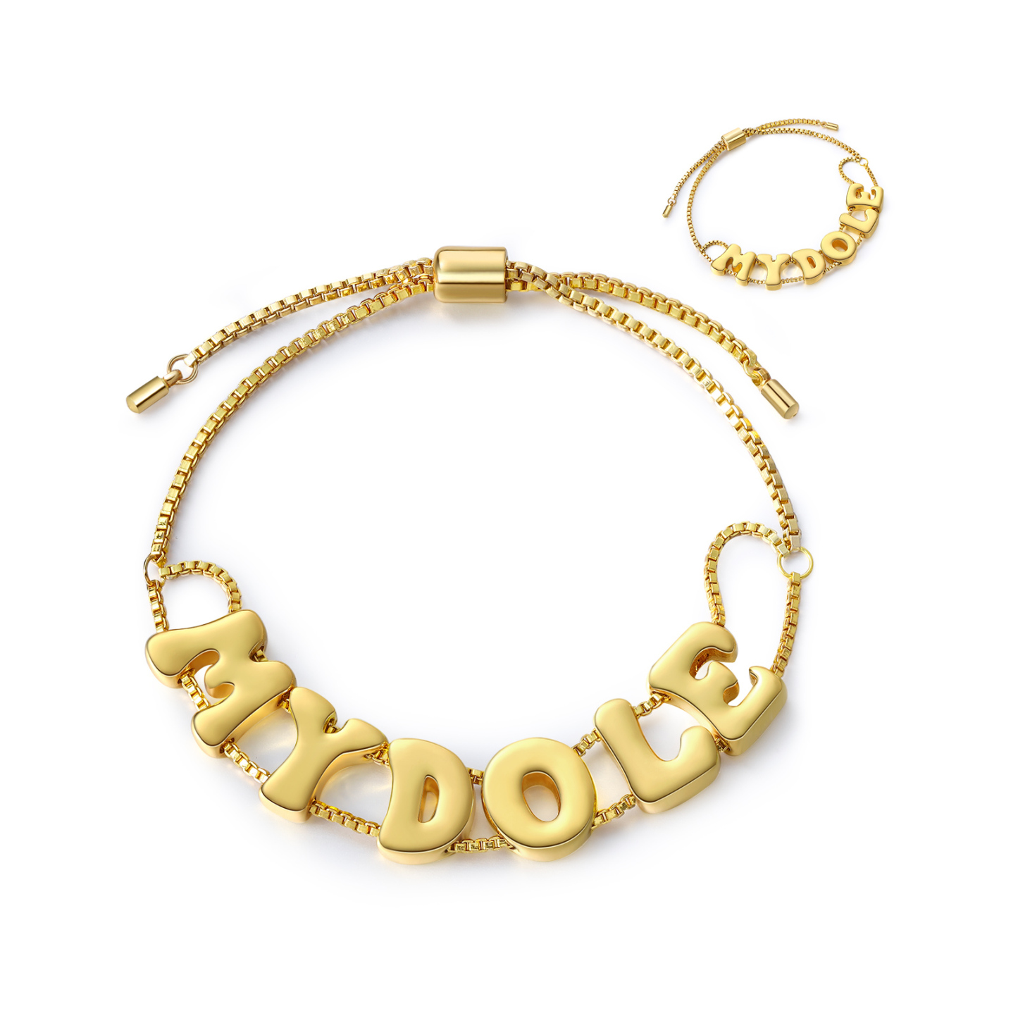 Personalised Adjustable Link Name Bracelet - Customise 6 Letters, Valentine’s Day Gift for Her | Jessemade