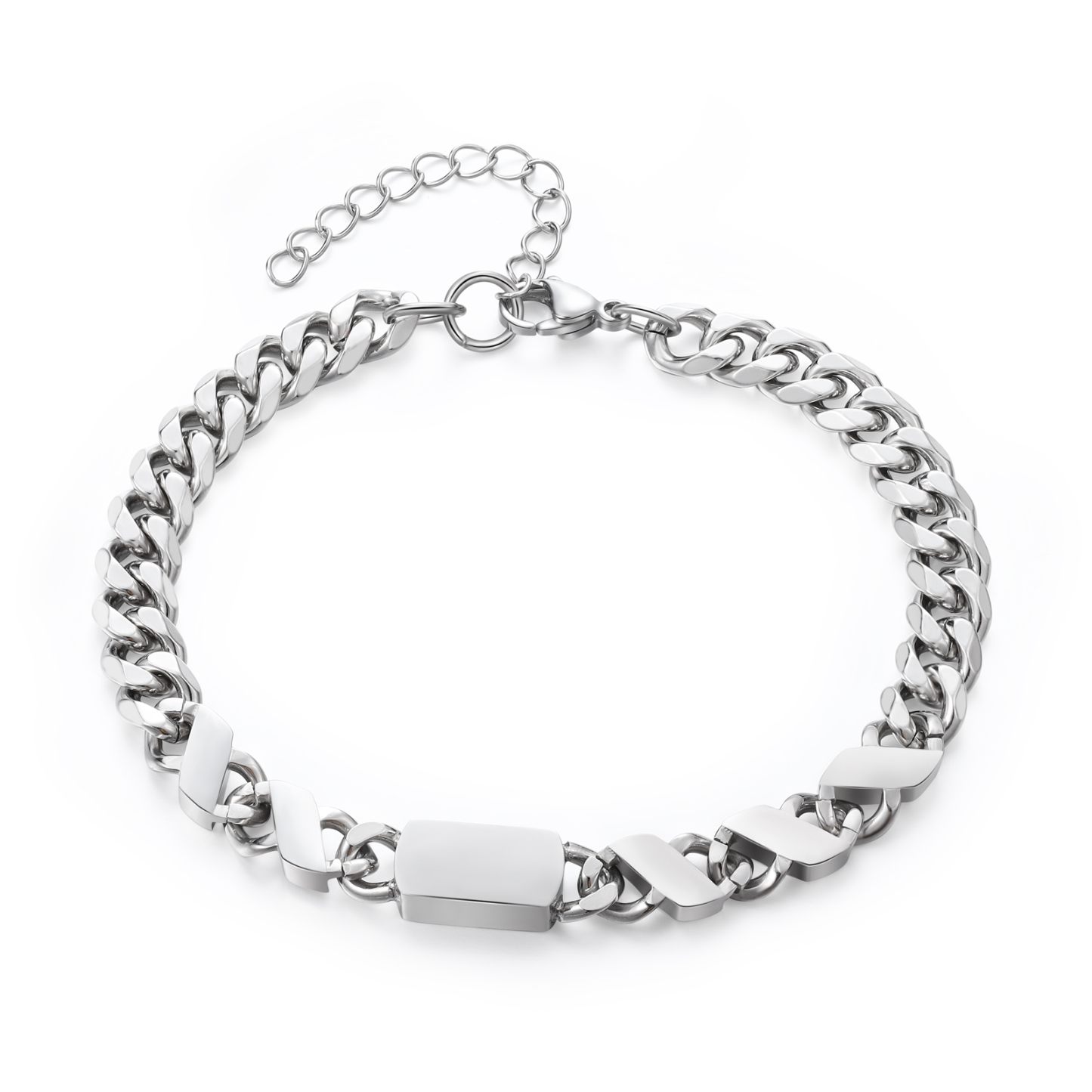 5 names - Personalized Father’s Day Cuban Bracelet - Stainless Steel Gift with Names/Text