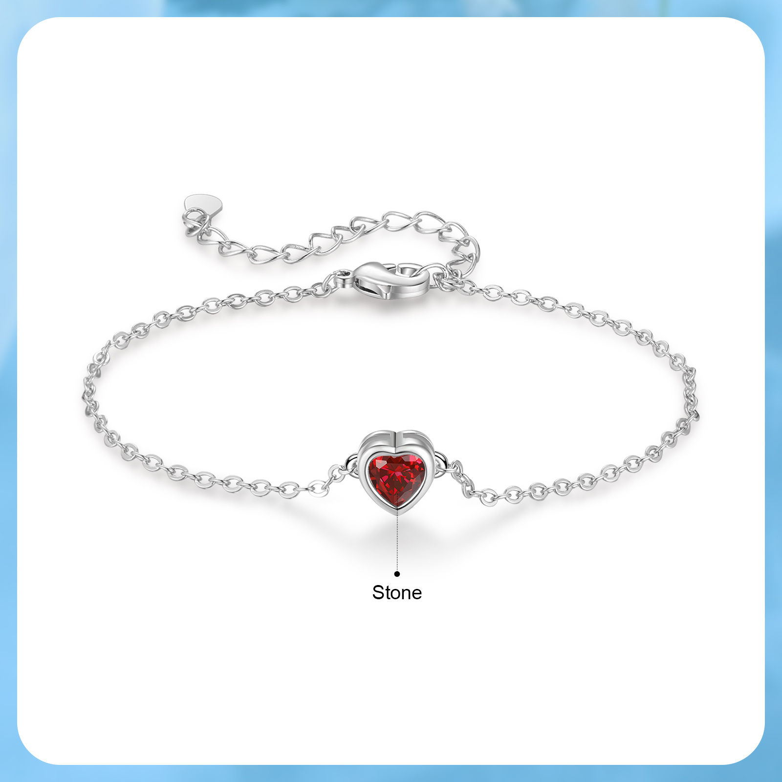 1 Birthstones - Personalized Birthstone Bracelet Gift for Mom - Mother's Day
