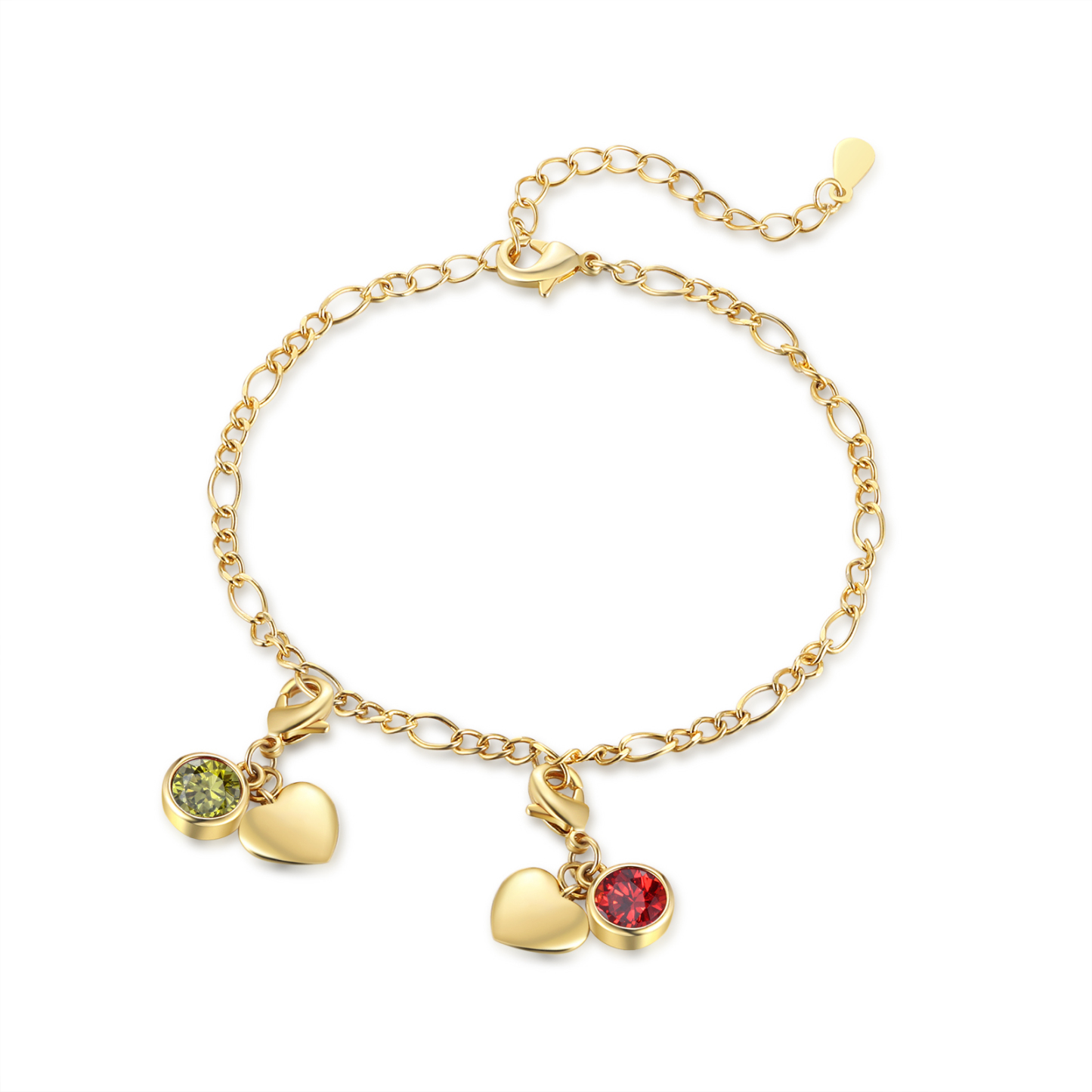 2 Birthstones & Names - Personalized Birthstone Beautiful Bracelet Gift for Her | Jessemade