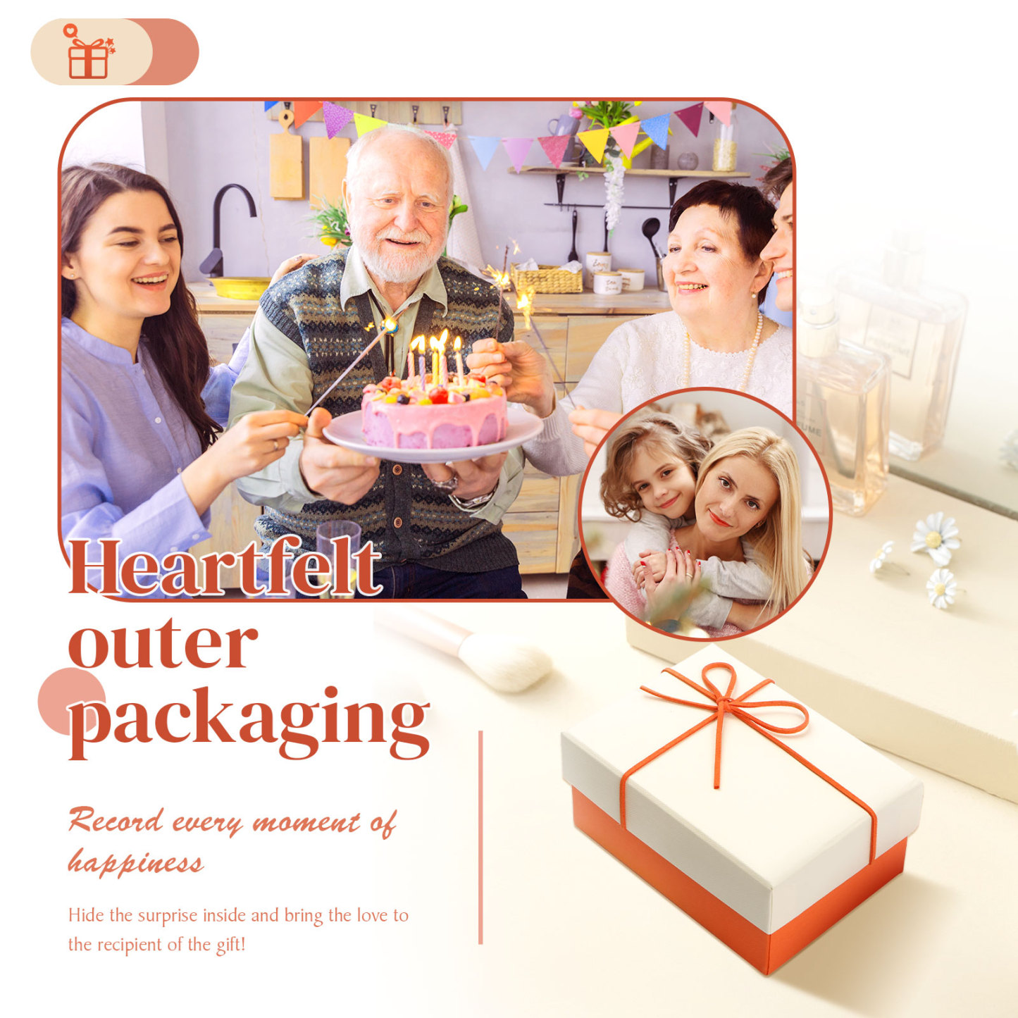 Elegant Orange Wallet Gift Box - Gift Packaging Box for Special Occasions
