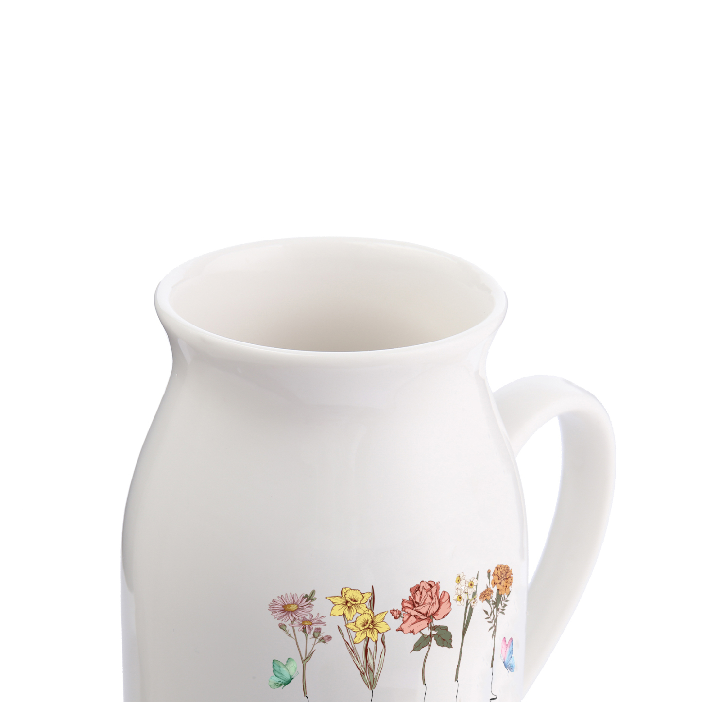 5 Names Personalized Vase with Birthday Flowers – Add 5 Names 2 Texts – Ceramic Custom Gift for Mom, Grandma, Family