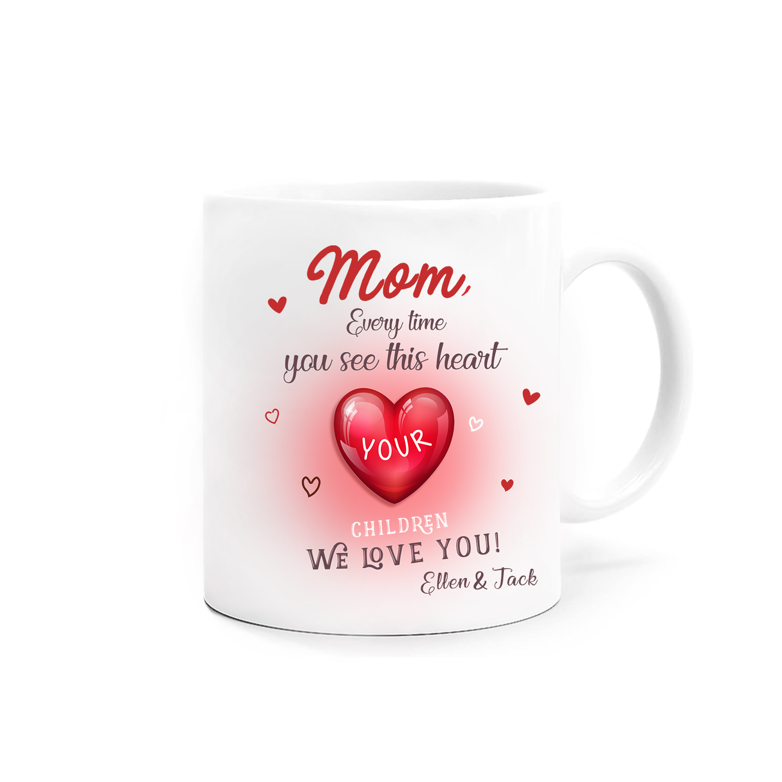 Personalized Custom Text Ceramic Cup with Exquisite Copywriting and Lo