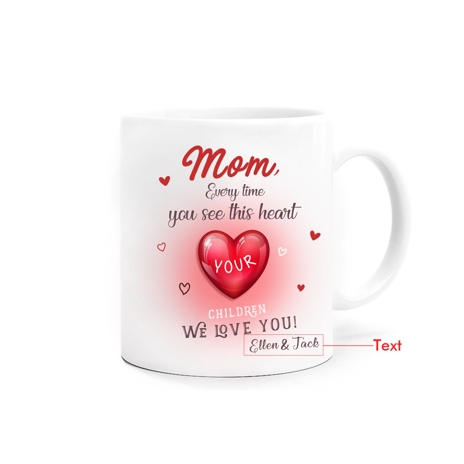 Personalized Custom Text Ceramic Cup with Exquisite Copywriting and Love Style for Mom