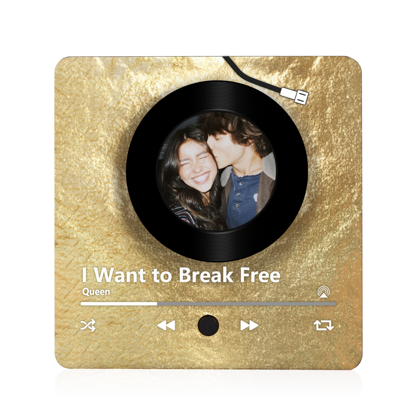 Personalised Music Refrigerator Magnet - Customised with 1 Photo & 1 Song, "Vinyl Record Style" Design, Valentine’s Day Gift for Couple | Jessemade