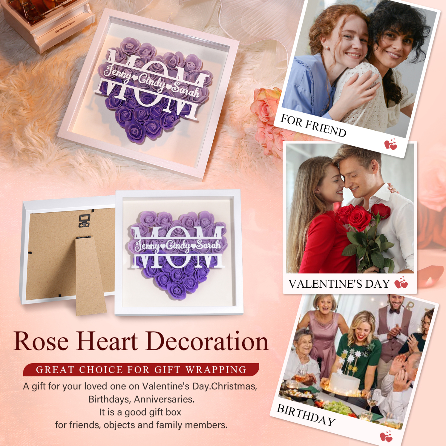 Personalized Custom Name and Text, Exquisite Love Decorations in Five Colors, As a Morher's Day Gifts for Mom