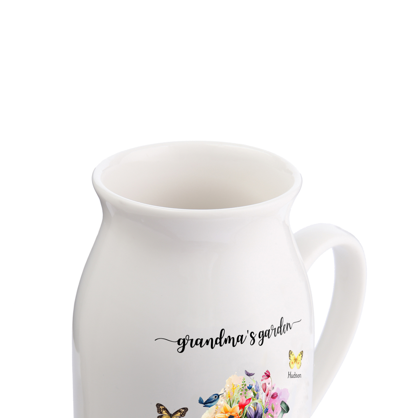 3 Names - Personalized Name "Grandma's Garden" Ceramic Vase as a Gift for Grandma