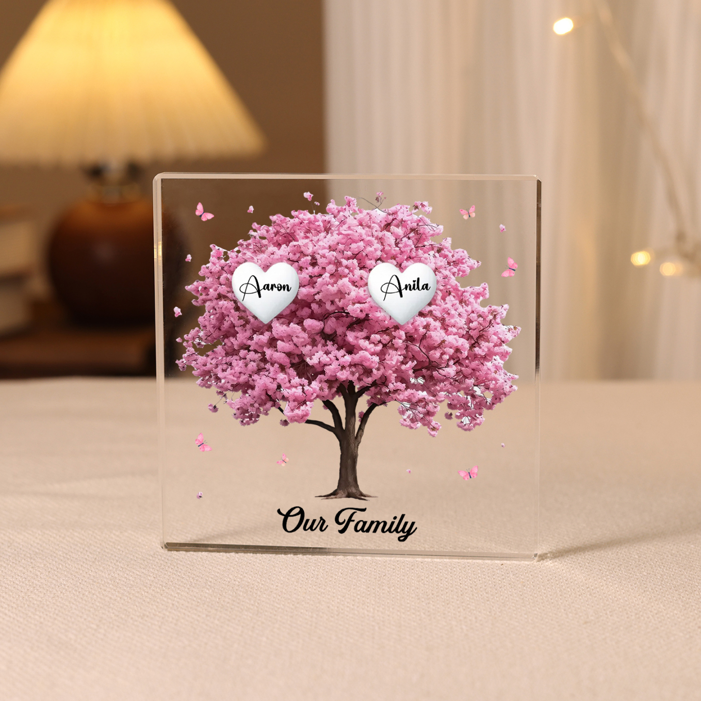 Personalized Family Tree Acrylic Ornaments Customize 6 Names Decoratio