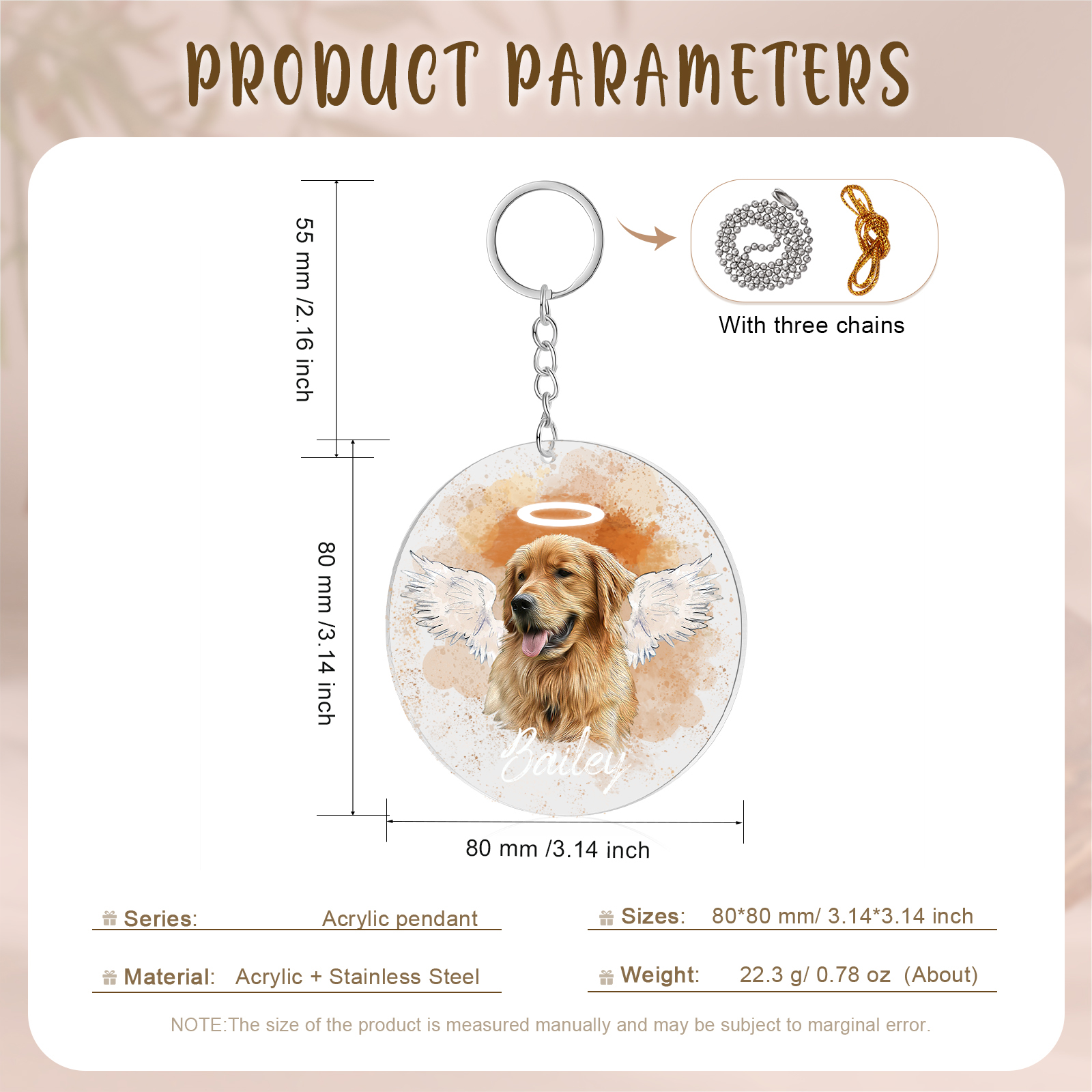Personalized Memorial Ornament with Pet's Photo – Gift for Pet Lovers – "Forever in My Heart" | Jessmade