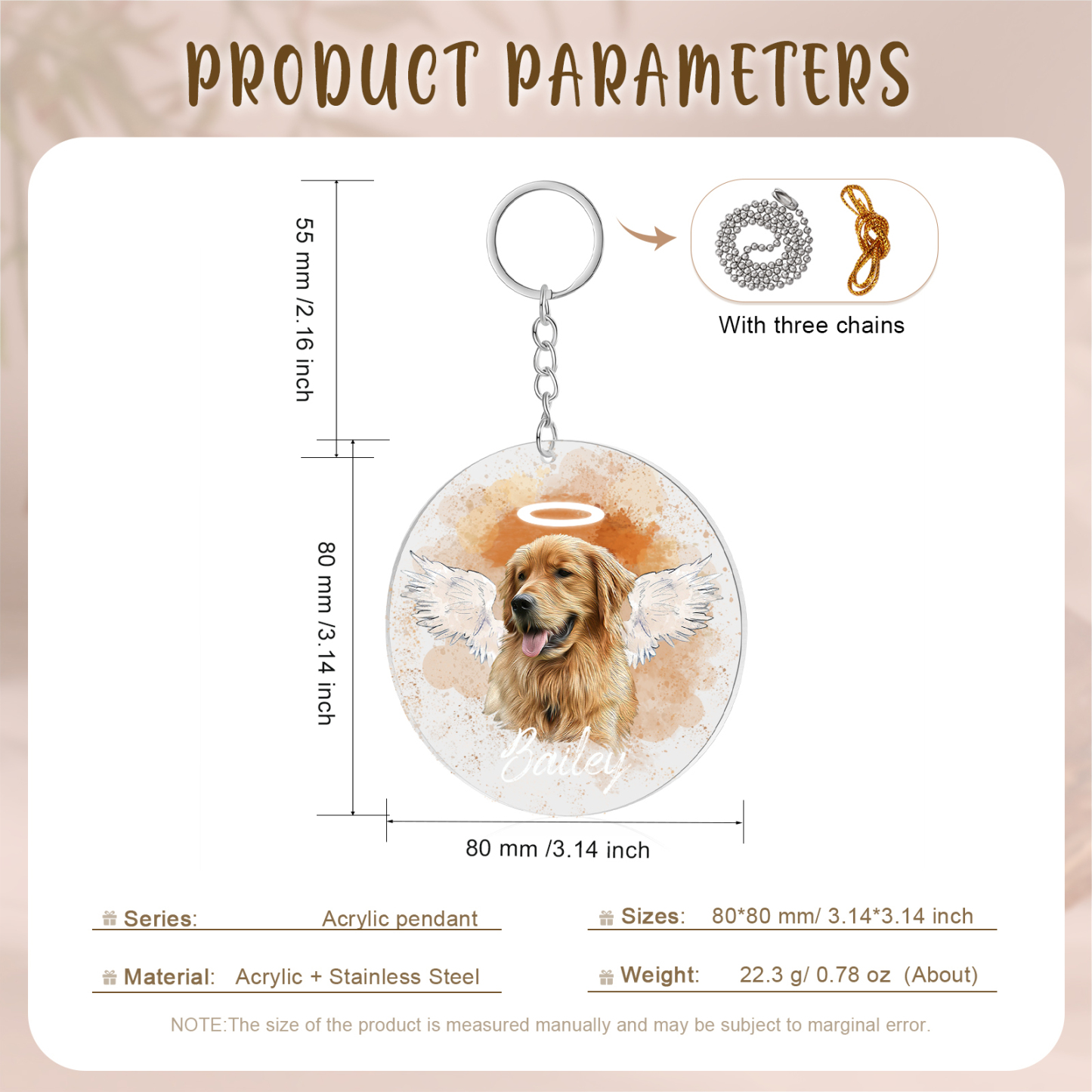 Personalized Memorial Ornament with Pet's Photo – Gift for Pet Lovers – "Forever in My Heart" | Jessmade