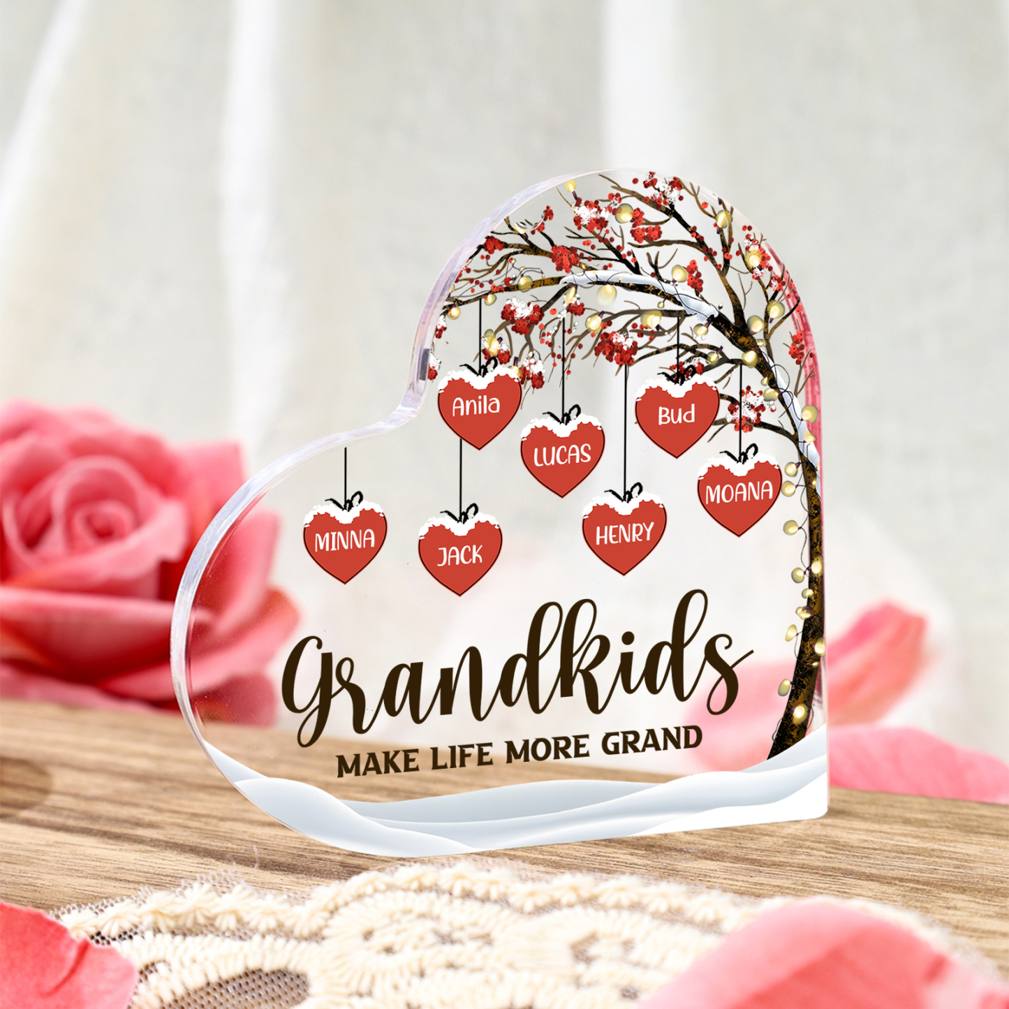 Personalised Christmas Hanging Ornament with Custom 1-12 Names Christmas Gift for Nan | Jessmade