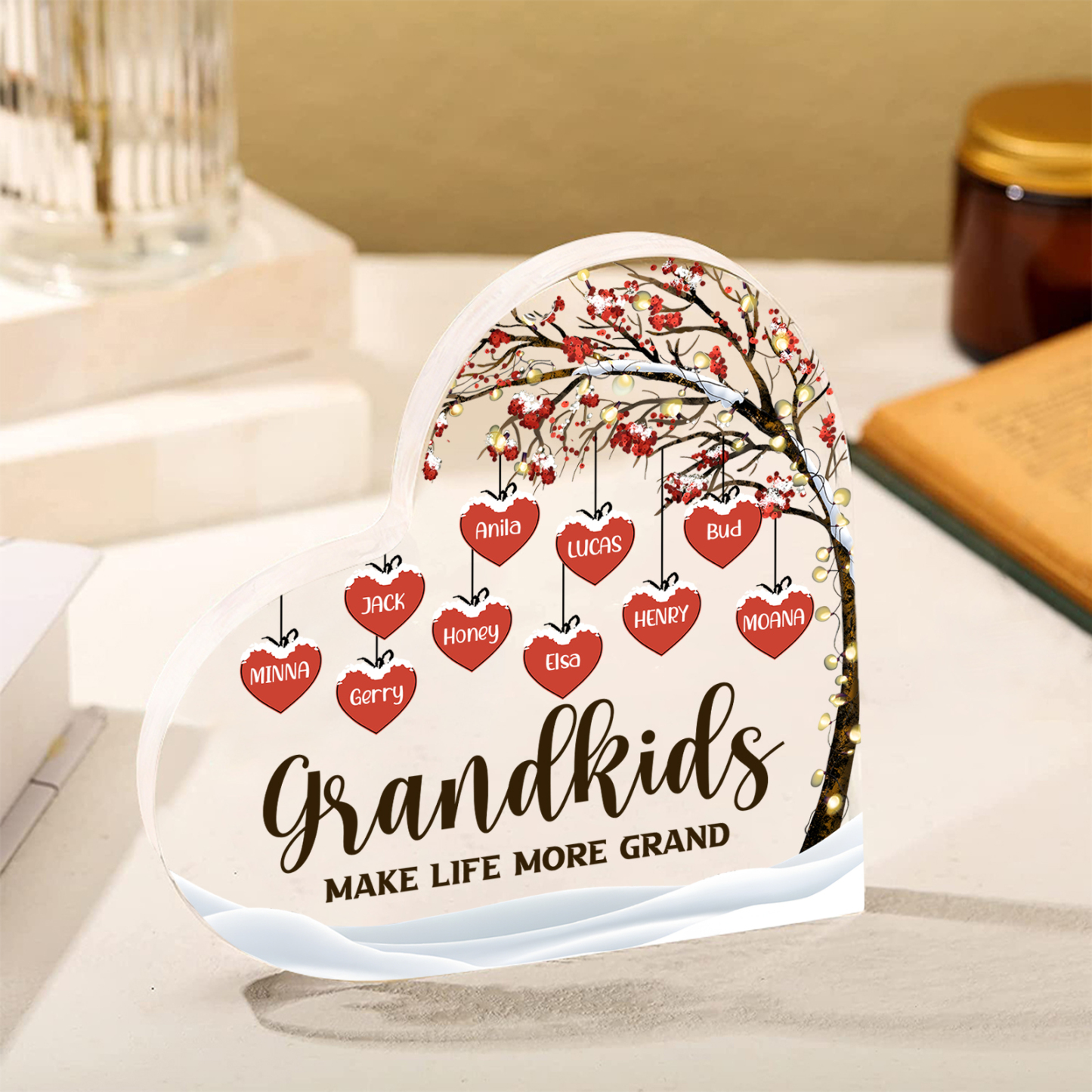 Personalised Christmas Hanging Ornament with Custom 1-12 Names Christmas Gift for Nan | Jessmade
