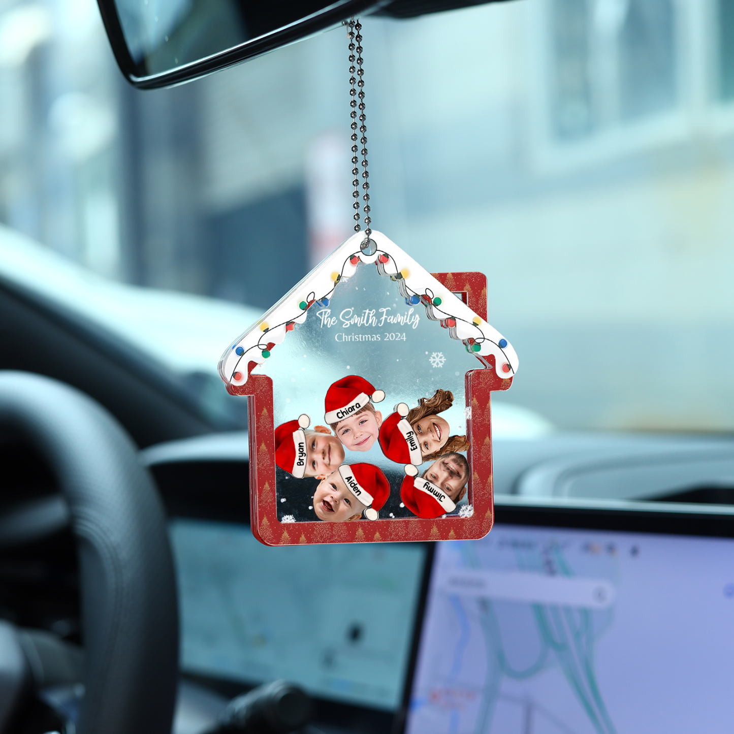 Personalised Christmas Family Ornament – Custom 5 Names & 5 Photos & 1 Text Christmas Gift for Family | Jessemade