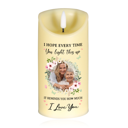 Personalized LED Candle Custom 1 Photo I Hope Every Time You Light This Up Gift for Grandparents | Jessemade