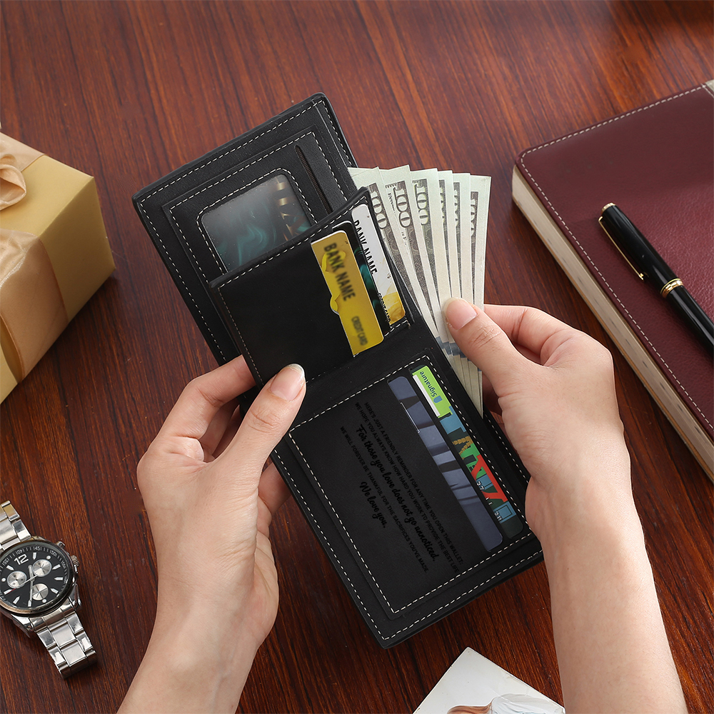 Personalized Black Wallet - Fists for Dad/Grandpa | Jessemade