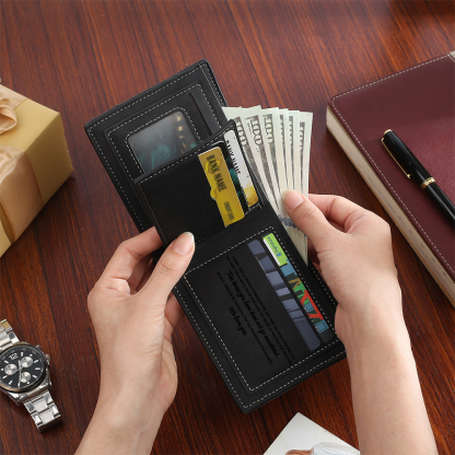 Personalized Black Wallet - Fists for Dad/Grandpa | Jessemade