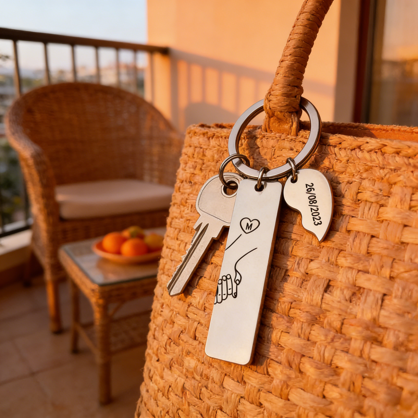 Personalized Hand in Hand Couple Keychain Set With Gift Box Gift Card, Custom Keychain Engrave Name Matching Couple Gifts, Special Gift For Him