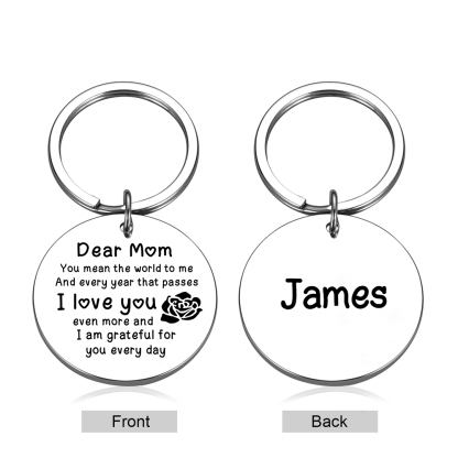 Personalized Text Pendant Keychain "Mom, I love you" Copywriting is A Special Gift For Mom