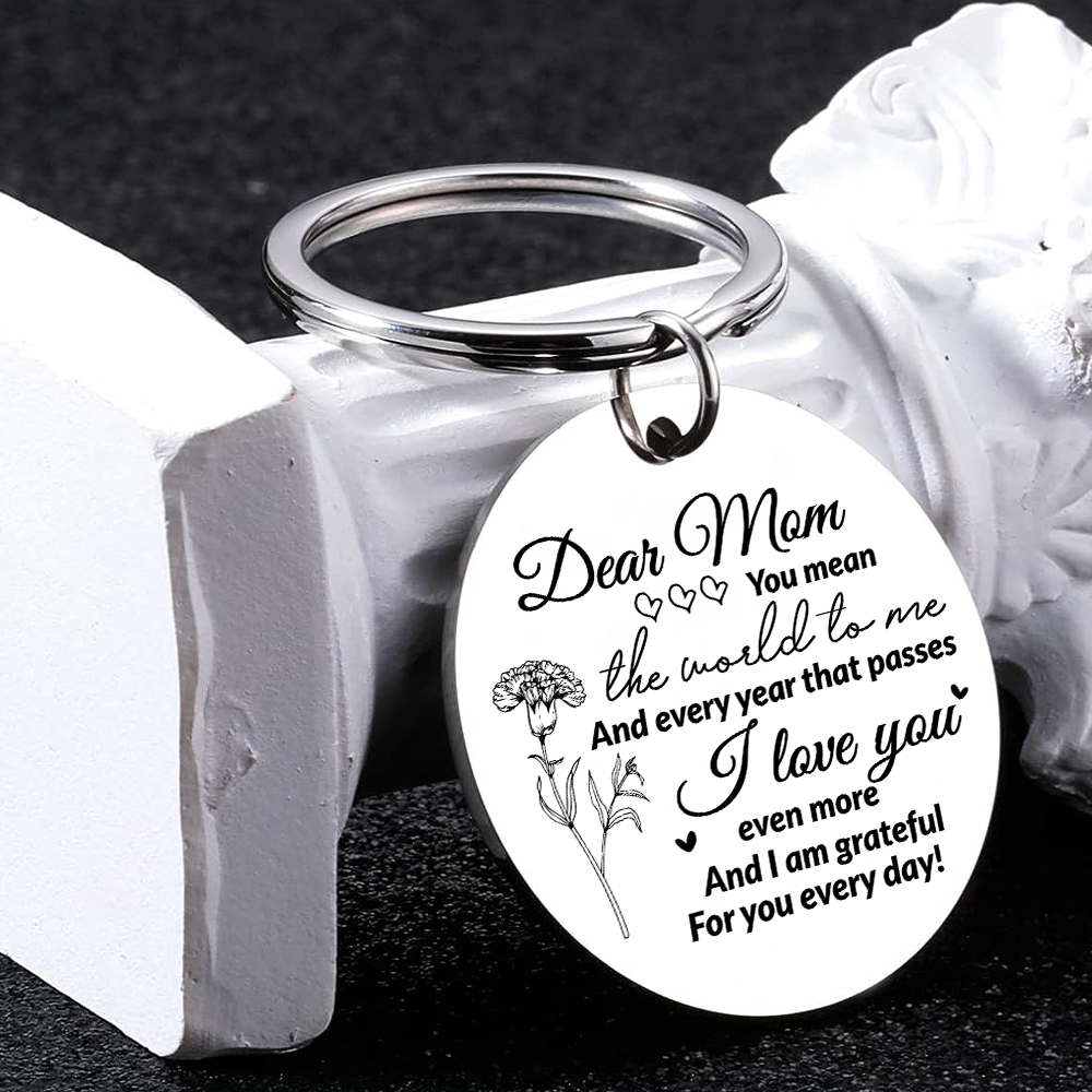 Personalized Text Pendant Keychain "Mom, I love you" Copywriting is A Special Gift For Mom