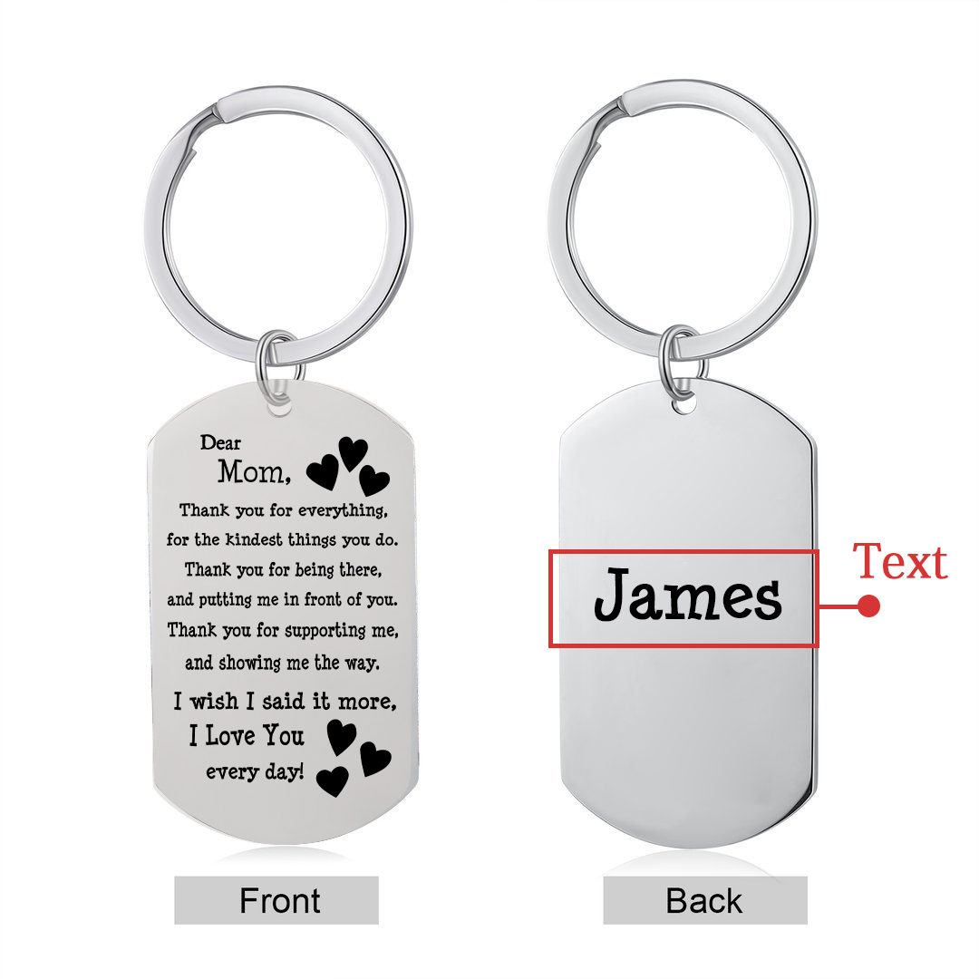 Personalized Text Pendant Keychain Copywriting is As A Mother's Day Gift For Mom