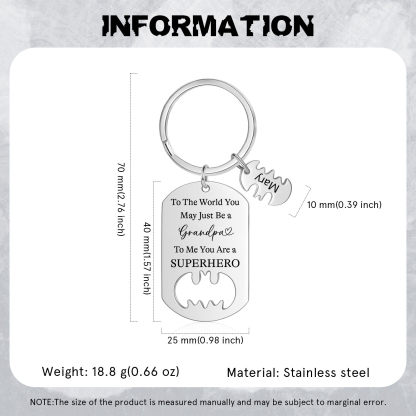 1 Name - Personalized Keychain Custom 1 Name Stainless Steel Keychain for Grandad