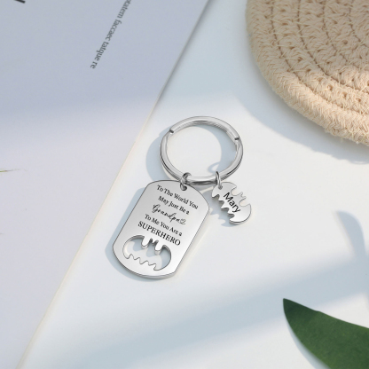 1 Name - Personalized Keychain Custom 1 Name Stainless Steel Keychain for Grandad