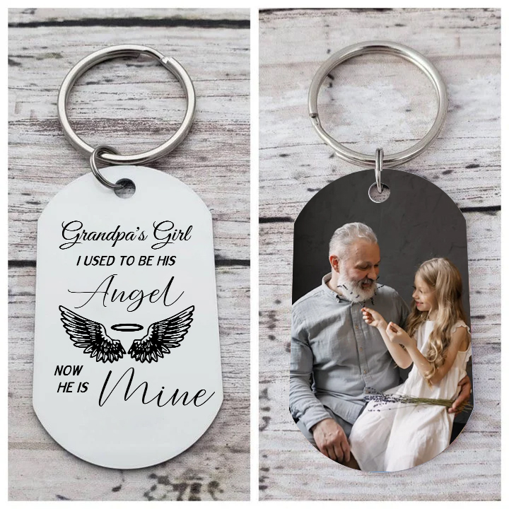 Personalized Memorial Keyring Custom Photo and Text Keyring - Memorial Angel Design | Jessmade