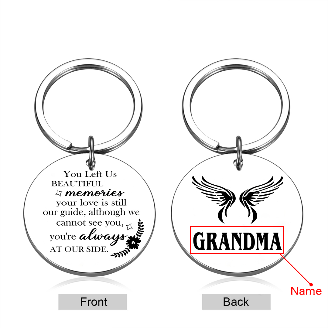 Personalized Memorial Keychain - Stainless Steel Keepsake with Engraved Message and Custom Name | Jessmade