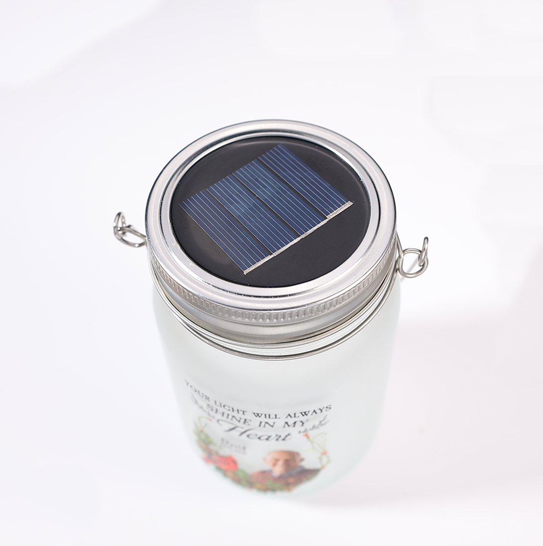 Personalised Memorial Mason Jar Light – Custom Photo & Name & Date Gifts For Family | Jessemade