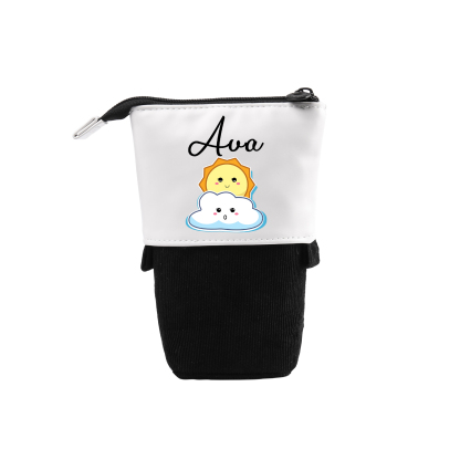 Personalized Pencil Case Custom Name Sun Pencil Case Back to School Gift for Boys/Girls