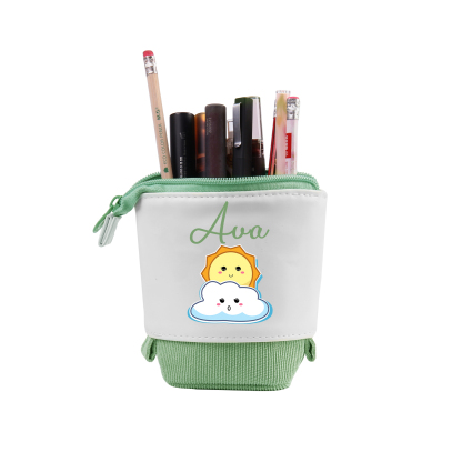Personalized Pencil Case Custom Name Sun Pencil Case Back to School Gift for Boys/Girls