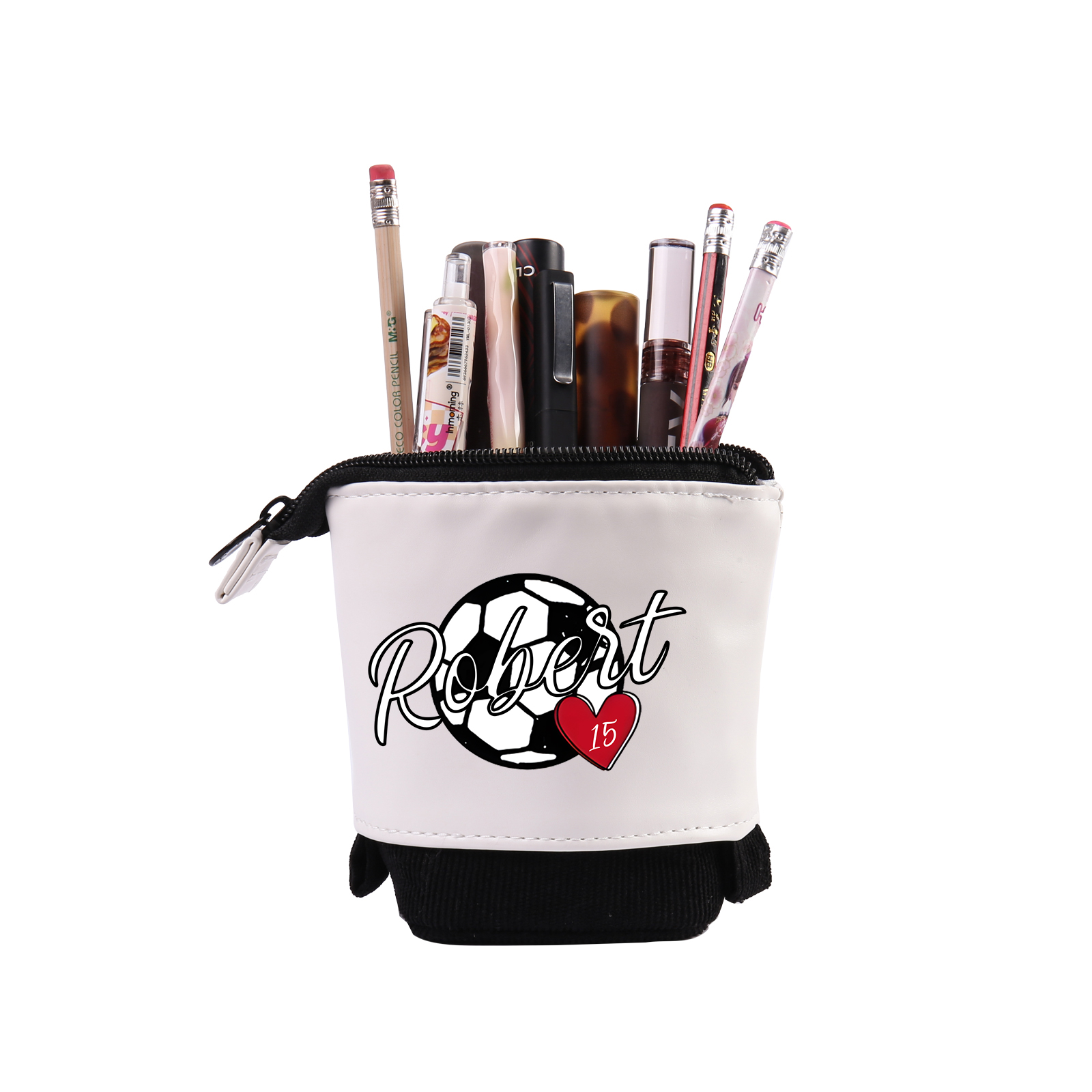 Personalized Pencil Case Customized Name & Ball & Number Pencil Case Back to School Gift for Boys Girls