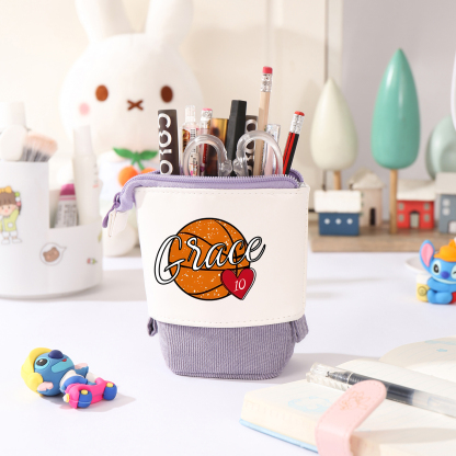 Personalized Pencil Case Customized Name & Ball & Number Pencil Case Back to School Gift for Boys Girls