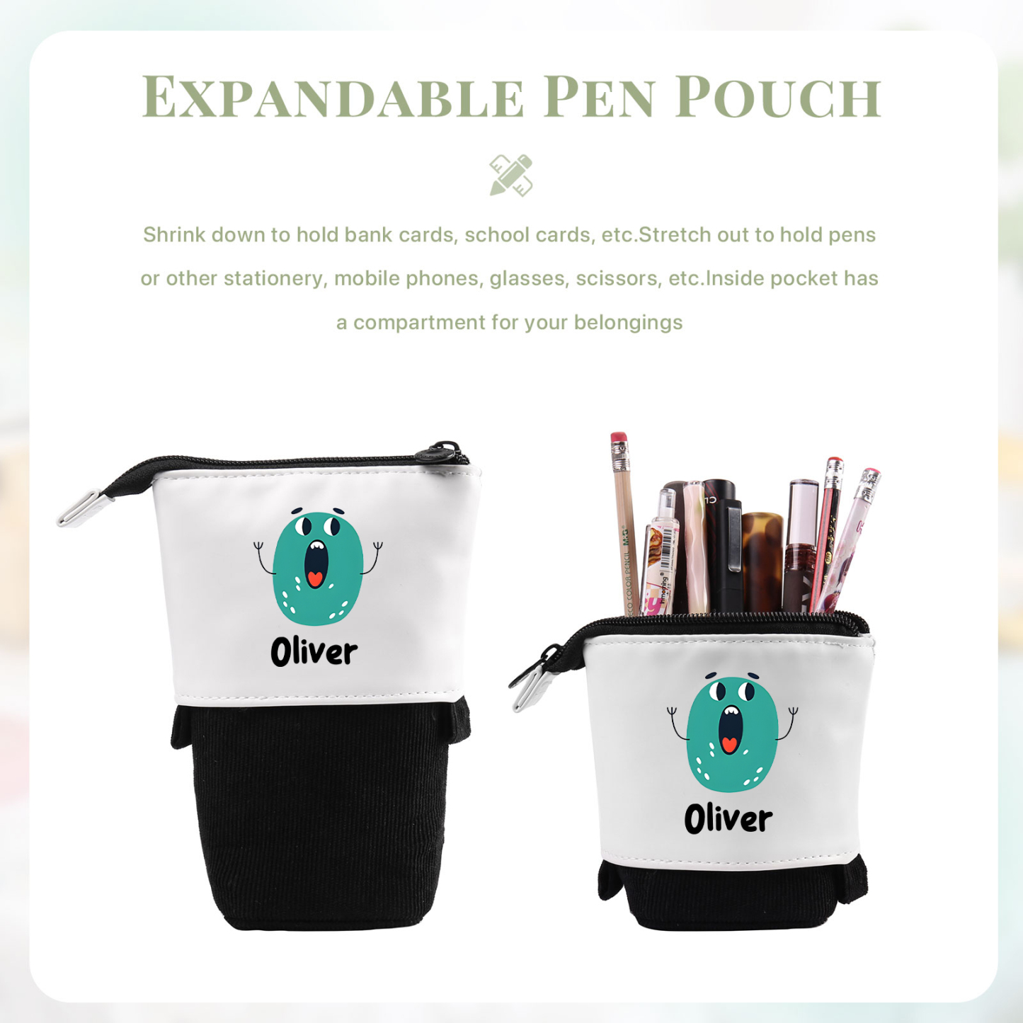Personalized Pencil Case Custom Name And Letter Pencil Case Back To School Gift For Boys Girls