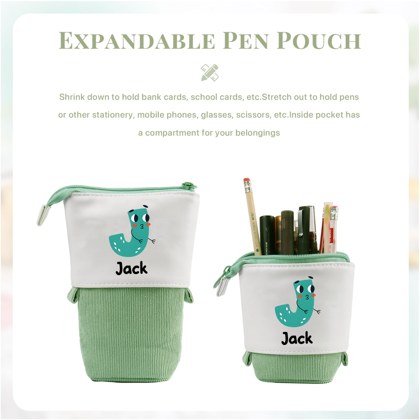 Personalized Pencil Case Custom Name And Letter Pencil Case Back To School Gift For Boys Girls