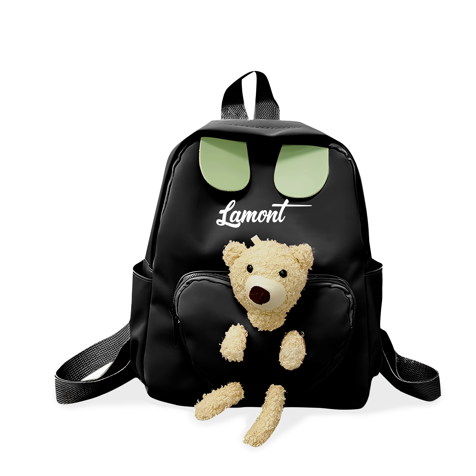 Personalized Kids’ School Bag with Bear Plush – Unique Design, Multi-Color & Custom Font Choice