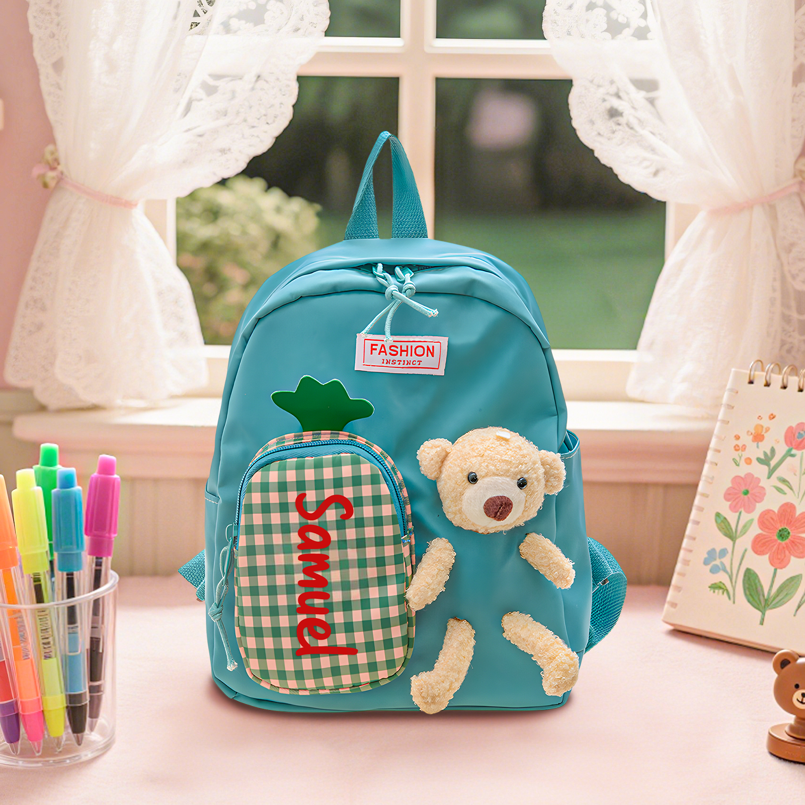 Personalized Custom Children’s Bear Backpack – Multiple Color Choices, Lightweight & Adorable Gift for Kids