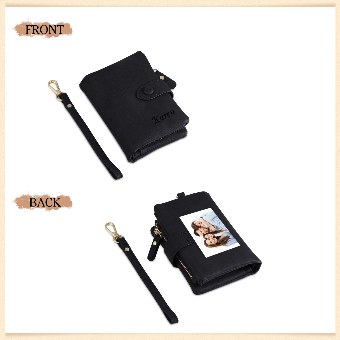 Personalised Women's Wallet Custom Photo & Name & Text Women's Folding Wallet for Her | Jessmade