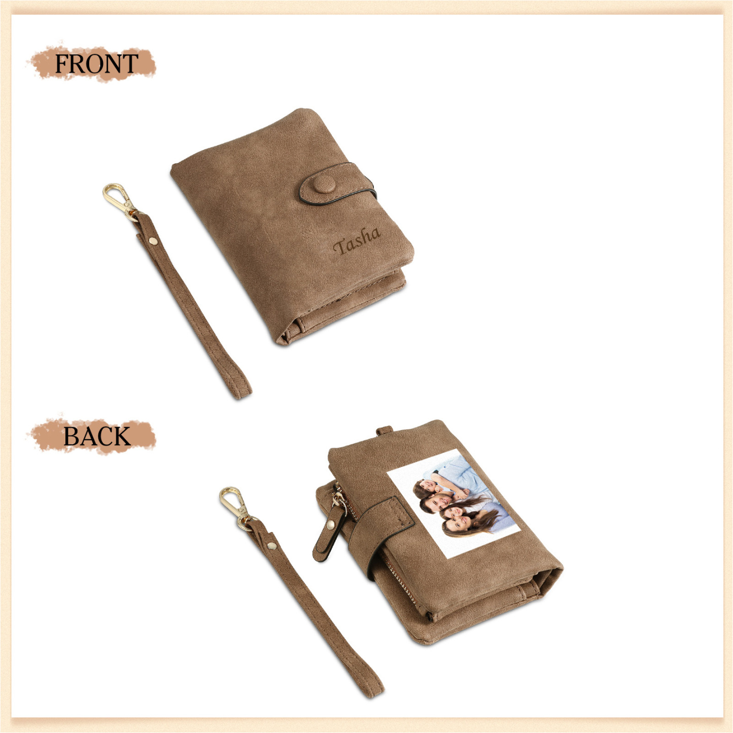 Personalised Women's Wallet Custom Photo & Name & Text Women's Folding Wallet for Her | Jessmade