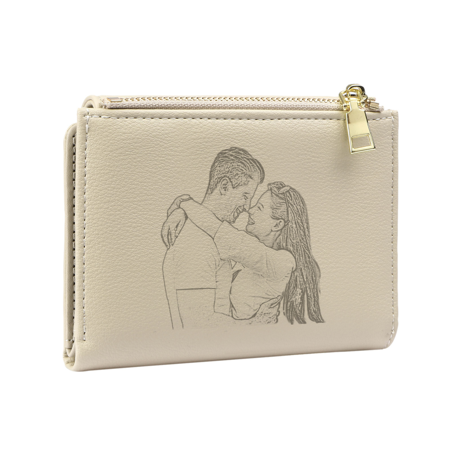 Personalised Women’s Wallet with Custom Name, Initial, and Photo - Name & Initial Monogram Design - Valentine’s Day Gift for Her | Jessemade